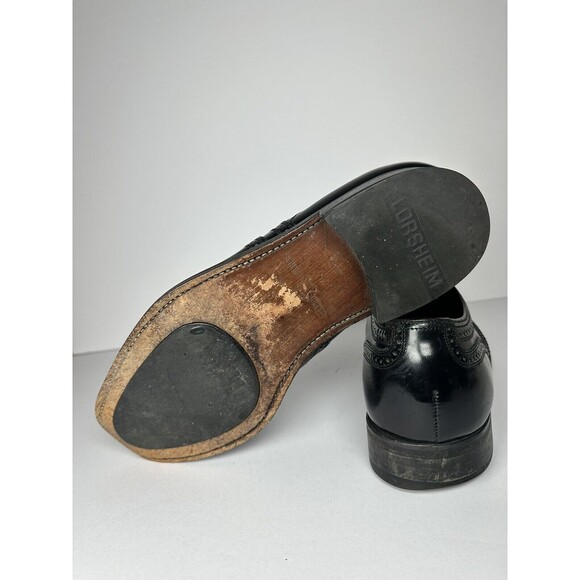 Florsheim Lexington Black Leather Wing-Tip Size 10 Men’s Dress Shoes - Picture 6 of 9